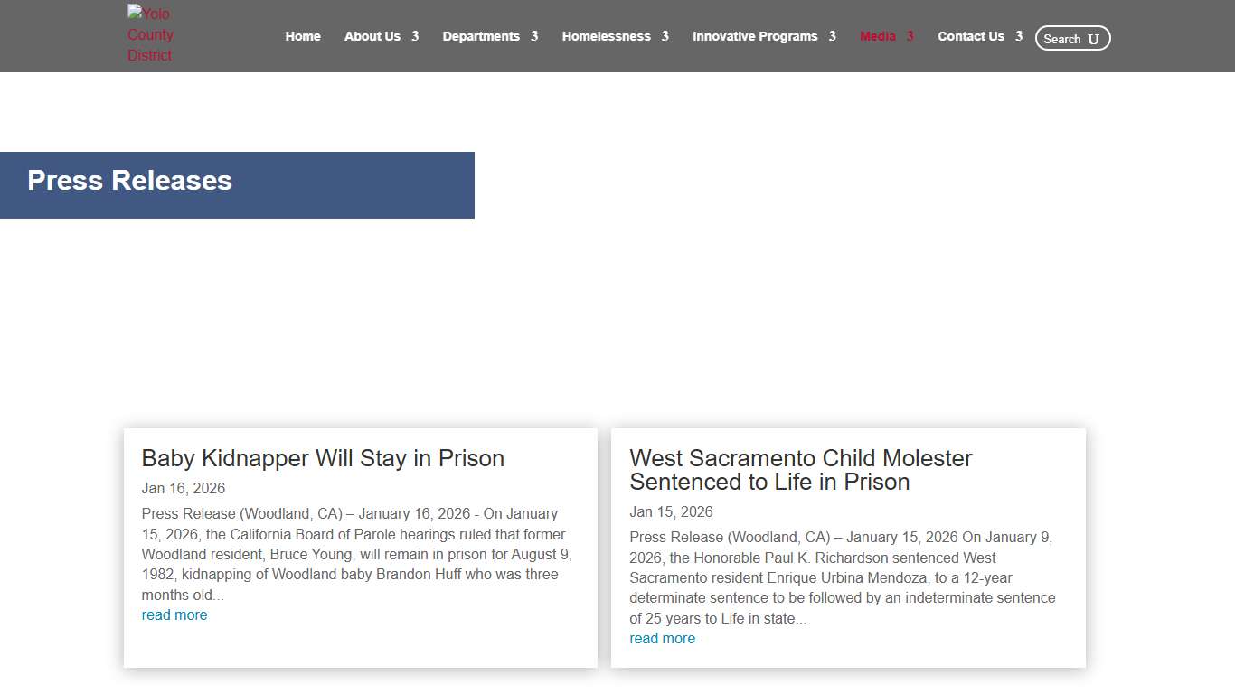 Press Releases | Yolo County District Attorney